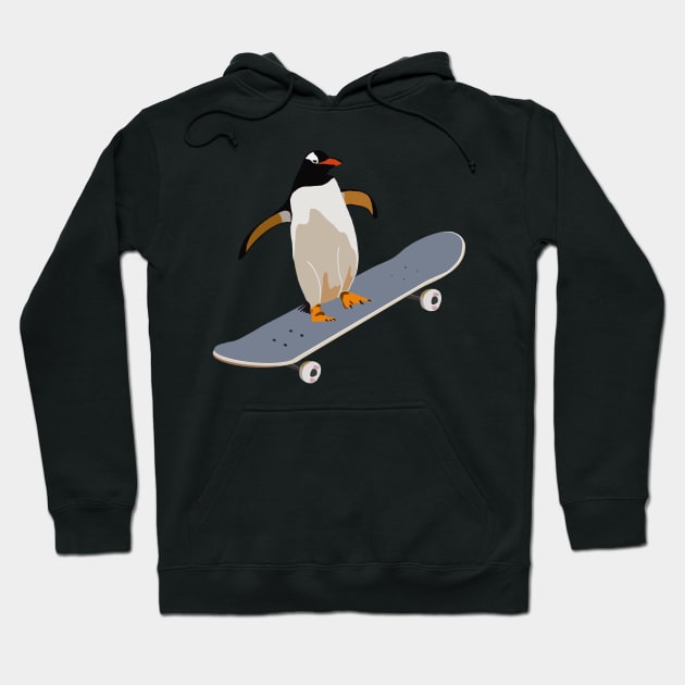 Skateboard Penguin Hoodie by smoochugs